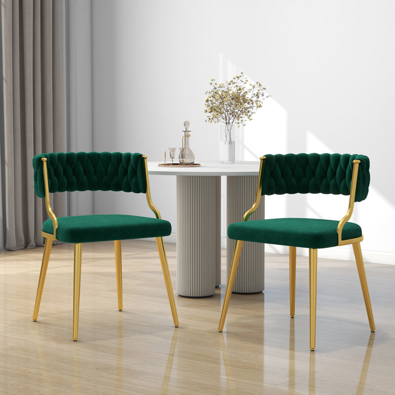 Christal Upholstery Dining Chair, Dark Green
