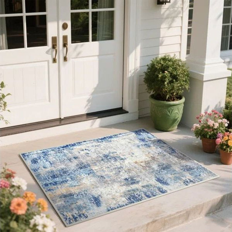 Tapis moderne antidérapant et lavable Fillender, Rectangulaire 2 pi x 3 pi