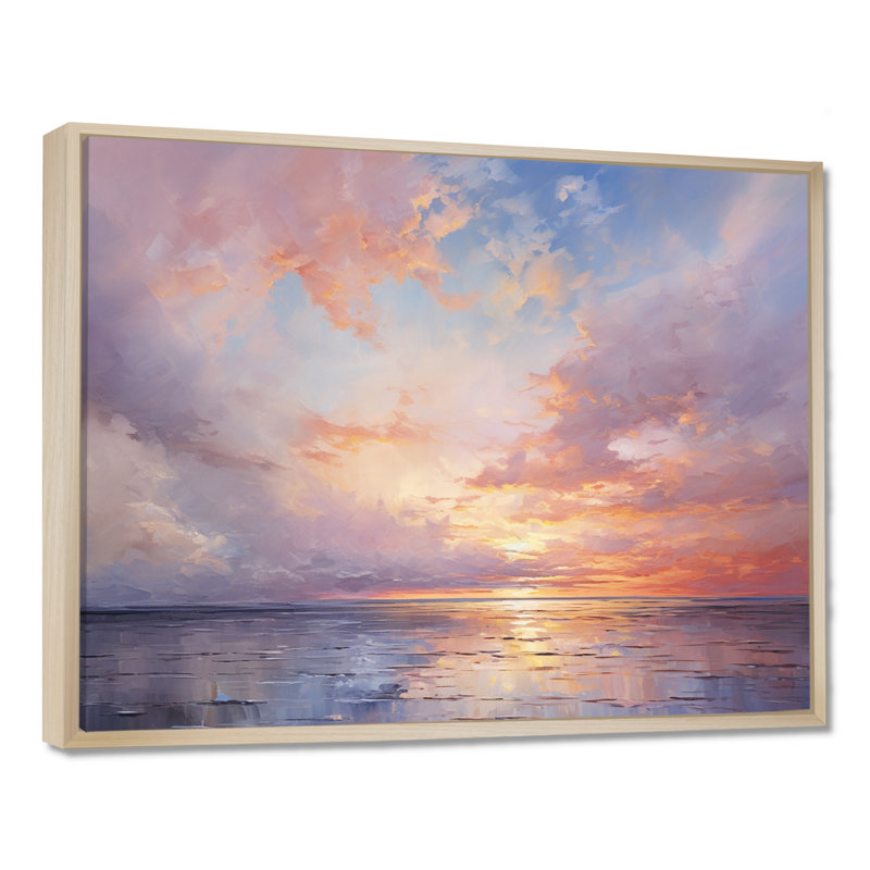 «Sunset Cotton Candy Skies V», reproduction sur toile encadrée Sunset, H 34 po x l 44 po x P 1,5 po, Cadre flottant érable