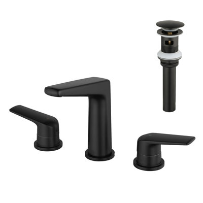 8 Inch Widespread Bathroom Faucet With Drain Assembly 3 Hole Bathroom Sink Faucets Brass Double Handle Bathroom Basin Taps With Valve