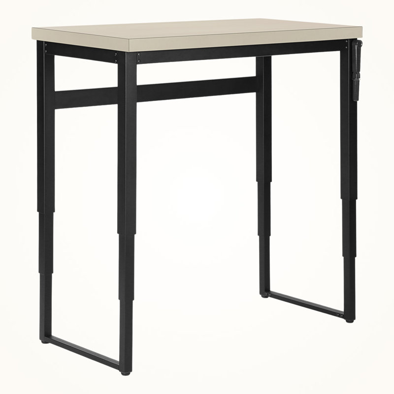 Sylvia Light Taupe Finish Computer Desk With Black Metal Leg, 29.35" H X 47.01" W X 23.63" D