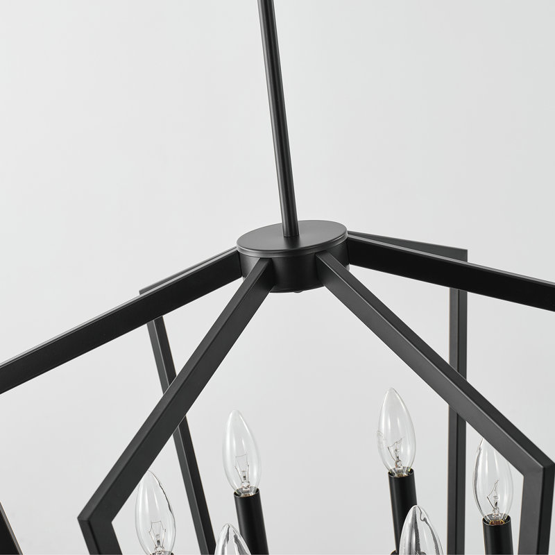 Lustre en métal 6 lumières, H 15,5 po x l 22,83 po x P 22,83 po, Six lumières