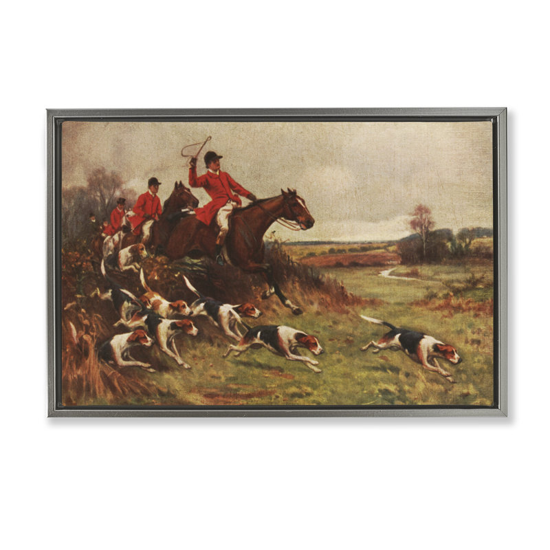  Toile de chasse à la campagne par Tina Higgins Designs, Inc., H 21 po x l 31 po, Cadre gris