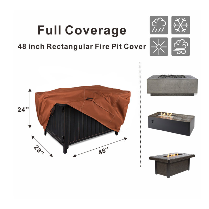 Outdoor Fire Pit Cover, 24" H x 48" W x 28" D