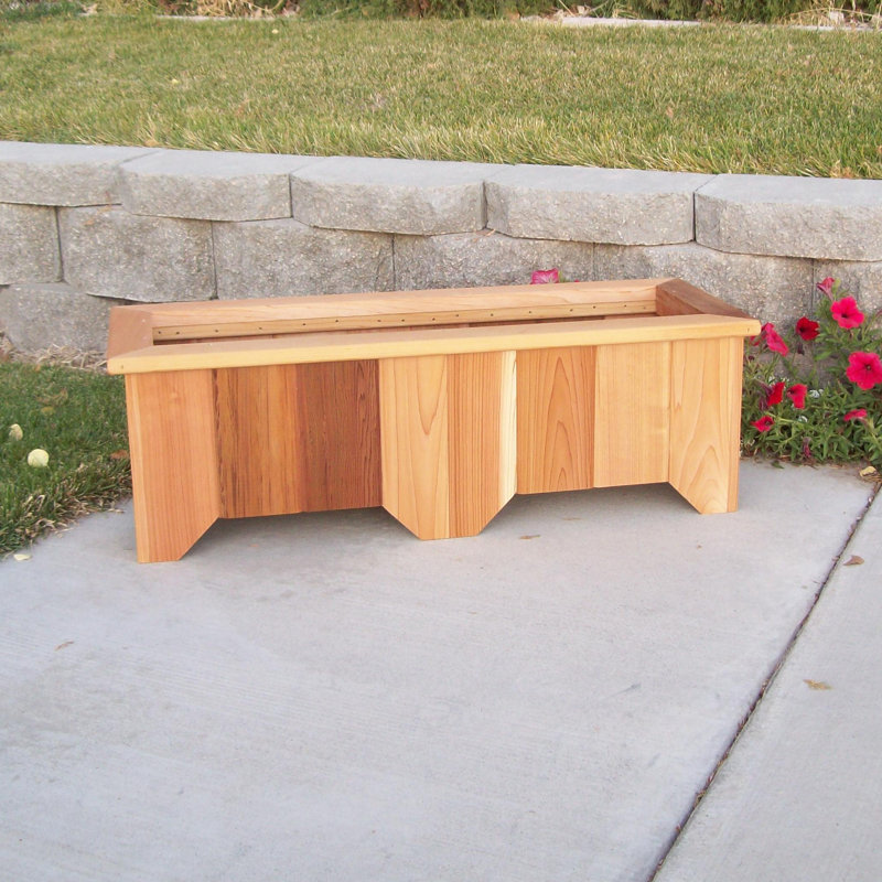 Cainsville Handmade Wood Planter Box, Cedar Stain, 13" H x 39" W x 15" D