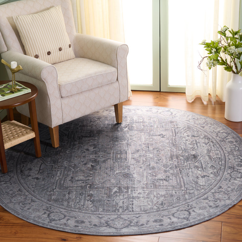 Tapis oriental lavable à la machine Tucson, Rond 6 pi