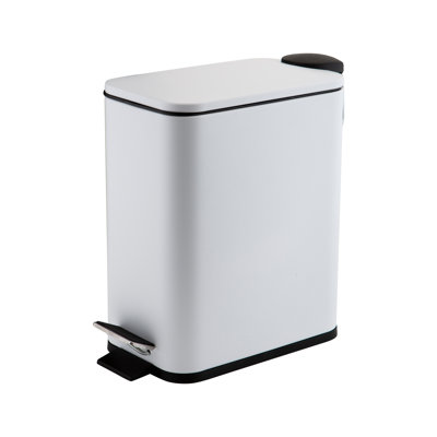 Poubelle à pédale rectangulaire simplifiée 5 litres avec couvercle à fermeture en douceur Simplifier