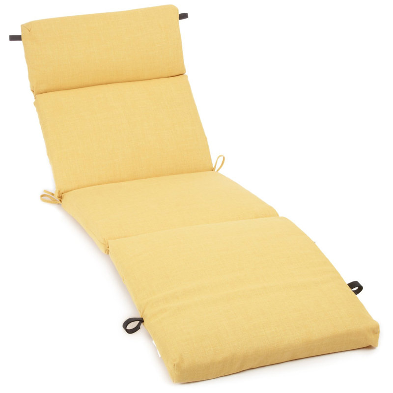 Outdoor 3'' Chaise Lounge Seat / Back Cushion, Lemon