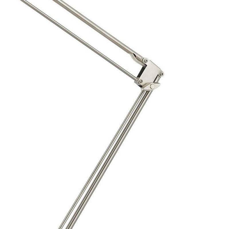 60W Metal Task Lamp with Adjustable Arms and Swivel Head, Silver, Silver