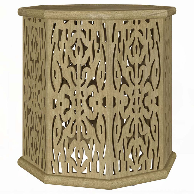 Table d'appoint en bois de manguier massif brun naturel Watsonville