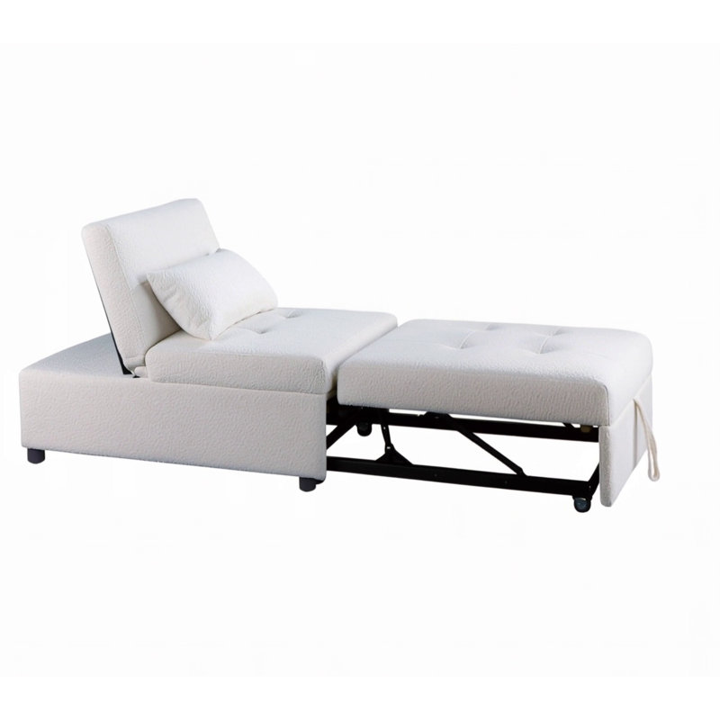 Canapé convertible avec lit escamotable dissimulé et matériau Sherpa confortable pour un confort et un style modernes