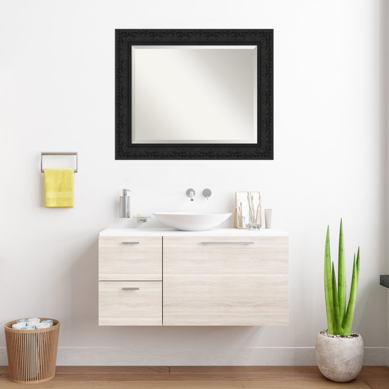 Miroir mural de salle de bain Luxe, 28,75 po x 34,75 po, Noir