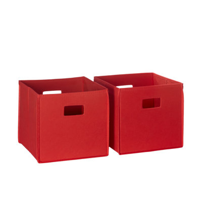 RiverRidge Kids 2pc Fabric Collapsible Storage Cube Organizers with Handles for Playroom Organization