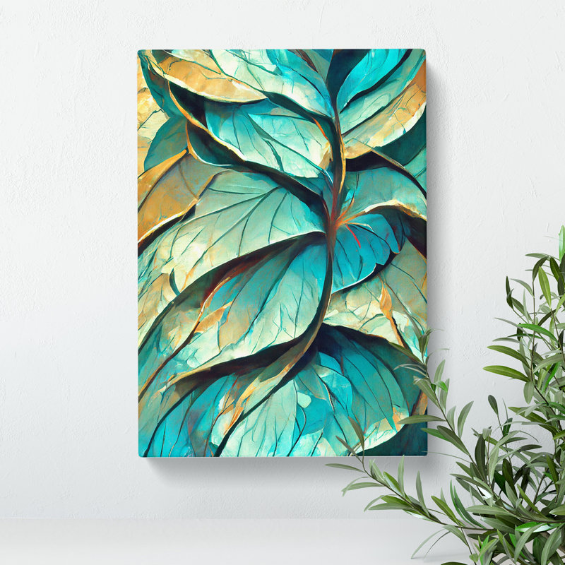 XV1022-340X Abstract Leaf No.2 - Print, Wrapped Canvas, 50cm H x 35cm W, No Matte