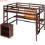 Lit mezzanine avec bureau et espace d'écriture, structure en bois pour une chambre à coucher sécuritaire et stable - 2 tiroirs pratiques-929014308-929014311