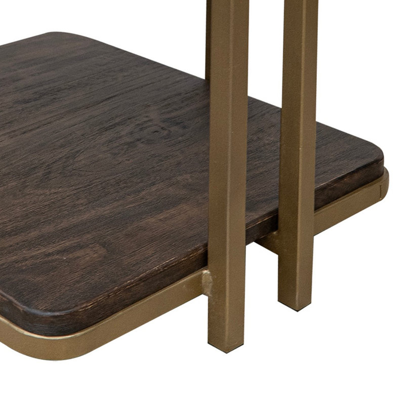 Solid Wood Top End Table, 24.25" H x 23" W x 23" D