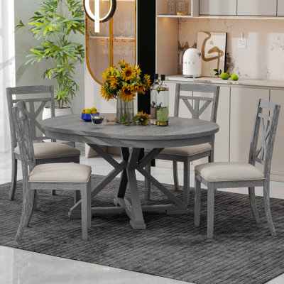 Ensemble de table de salle à manger extensible et fonctionnelle 5 pièces TREXM