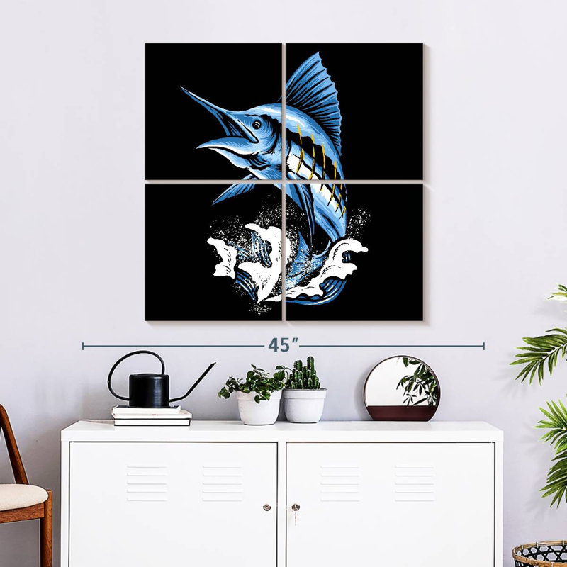 Brampt Jumping Marlin Fish, 32" H x 32" W