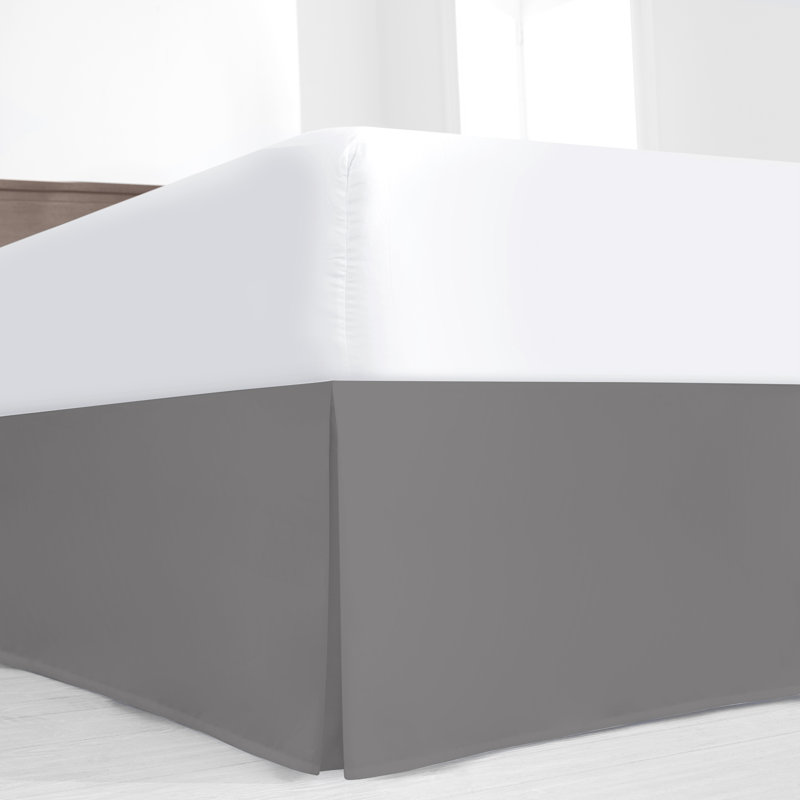 Cotton Blend Percale Bedskirt, King, Frost Gray