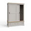 Joulon 2 Door Combination Sliding Wardrobe. Solid Wood. Oak Top. 1 Drawer 120cm Wide OR 2 Drawer 150cm Wide..-381043612-381043614
