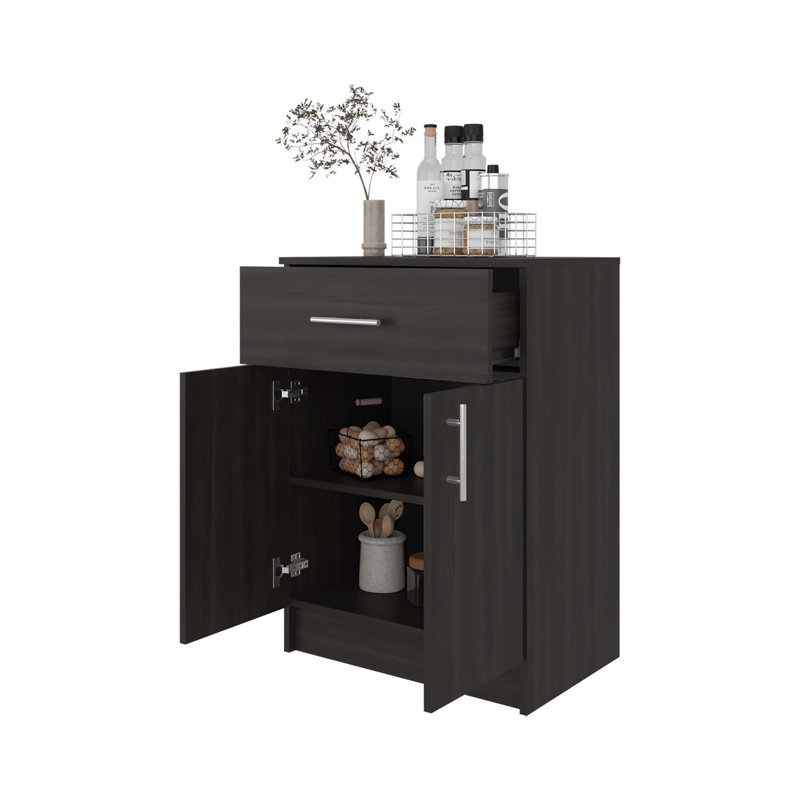 Compact 2-Door Kitchen Pantry with Drawer, Space-Saving and Durable Storage Solution for Small Kitchens