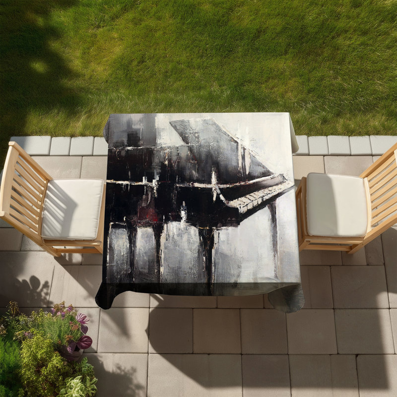 Industrial Style Piano Tablecloth - Brown Indoor/Outdoor Decor