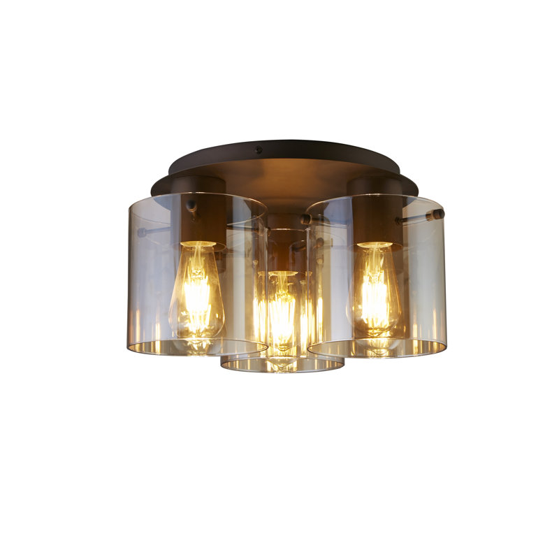 Tiburon Glass Flush Mount, Walnut