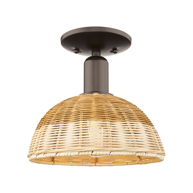Dôme Natural Ballston - Bronze huilé - Plafonnier semi-encastré