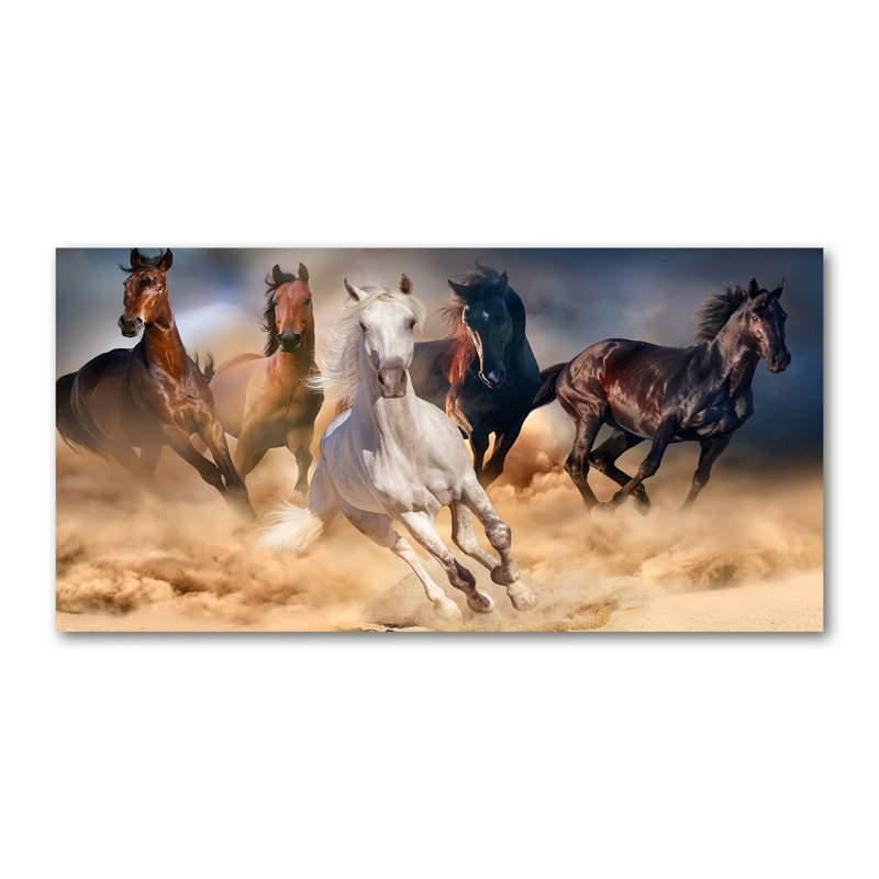 Horses In A Gallop - Wrapped Canvas Print