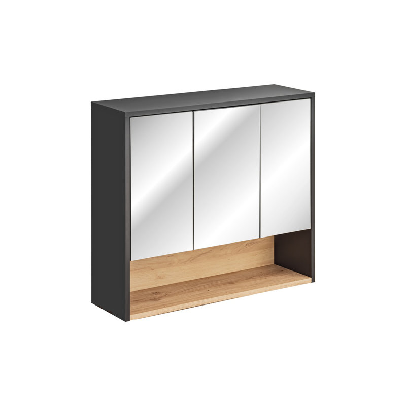 Ferdinanda Surface Framed Mirrored Bathroom Cabinets with Mirror and 6, 75cm H x 80cm W x 25cm D