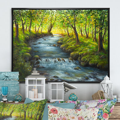 «Beautiful Spring River in Forest II», reproduction sur toile