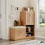 Armoire de rangement pour chaussures multifonctionnelle avec banc et compartiment de rangement 7 + 3, panneau de couches réglable
, Banc à chaussures avec coussin pour l'entrée, étagère à chaussures autoportante pour vestibule, couloir-554953665-554953666