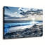 Affiche bleue du coucher de soleil au bord de la mer-129132294