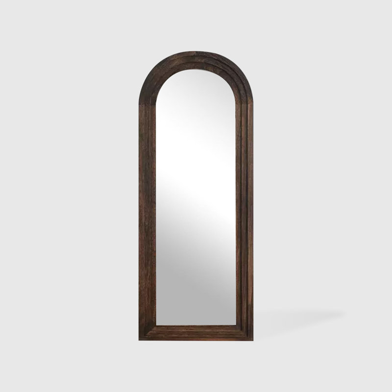 Retro distressed dressing mirror arched full-length mirror wall mirror, Brown