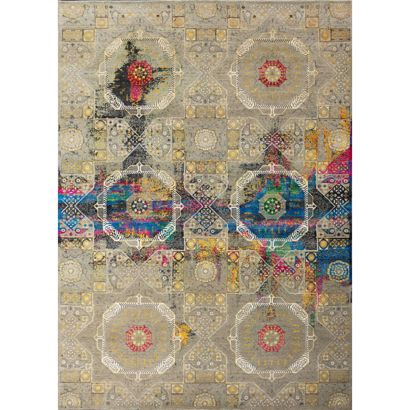 Geometric Area Rug in Brown, Rectangle 12' x 15'