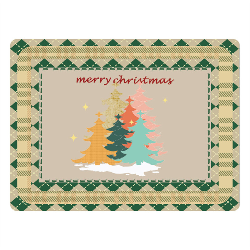 Green Chirstmas Tree Dish  Drying Mat  Style 07, 24" W x 16" D