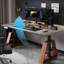 Bureau debout gris en pierre frittée-504795624
