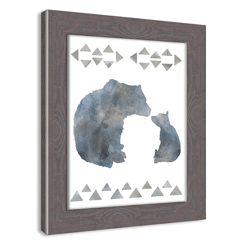 «Little Man Cave Bears», art encadré, H 10 po x l 8 po x P 0,63 po, Cadre gris