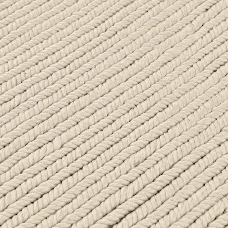 Dawson 8'x10' Wool Blend Fabric Handwoven  Beige Accent Area Rug, Rectangle 5' x 8'