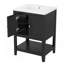 Meuble-lavabo 24 po avec lavabo en céramique et cadre ouvert en bois massif-993397823