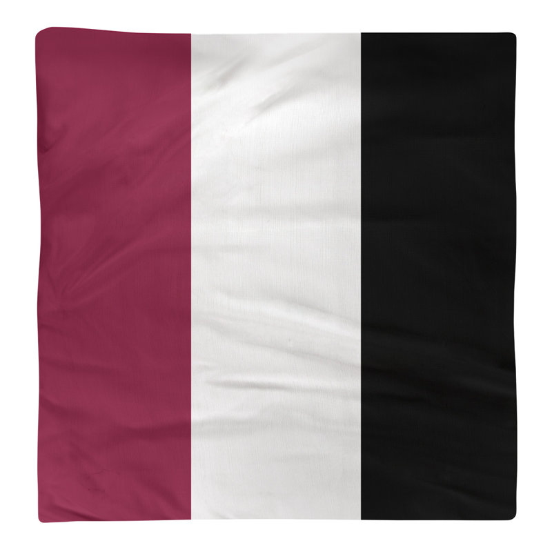 Striped Square Napkin, Maroon/White/Black, Cotton Twill, 22" H x 22" W x 0.25" D