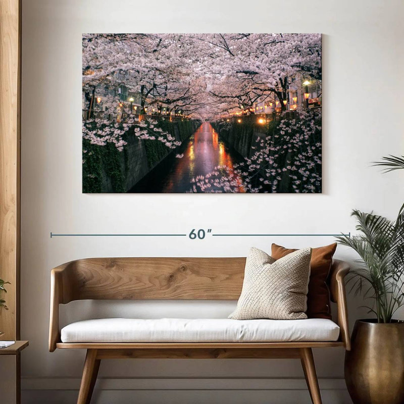 Ravi Meguro River Cherry Blossom, 32" H x 48" W