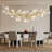  16-Light 55" Dimmable Gold Ginkgo Leaf Kitchen Island Chandelier Ceramic Tree Branch Pendant Light