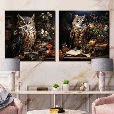 Ensemble de 2 reproductions d'art sur toile brunes de la Renaissance