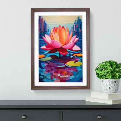 Water Lily Constructivism Art - Framed Print