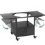 Table de barbecue extérieure en métal pour barbecue de style gros œuf, comprenant des planches latérales pliables, supportant des grils de grande taille et similaires, fabrication en fer robuste, rangement pour outils spacieux, assemblage rapide, mobile