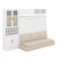 Lit escamotable mural Murphy avec canapé, tablettes, USB et lumière-440934302-440934303