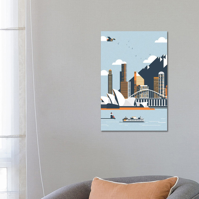 Sydney City Landscape 1 Piece Wrapped Canvas Wall Art, 66.04 cm H x 45.72 cm W x 3.175 cm D