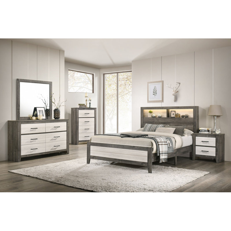 Ensemble de chambre à coucher avec lit plateforme Kaeleah, Grand