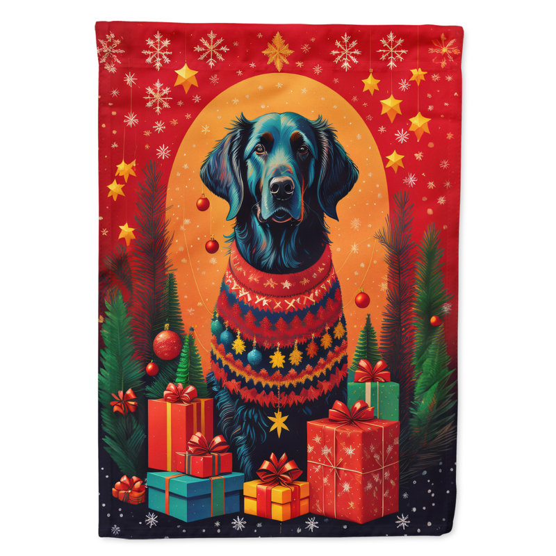 Drapeau de maison de Noël en polyester double face H 40 po x l 28 po